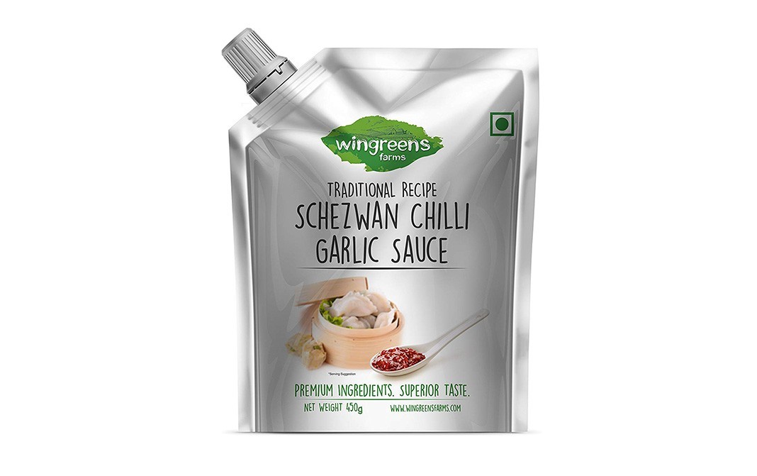 Wingreens Farms Schezwan Chilli Garlic Sauce   Pouch  450 grams